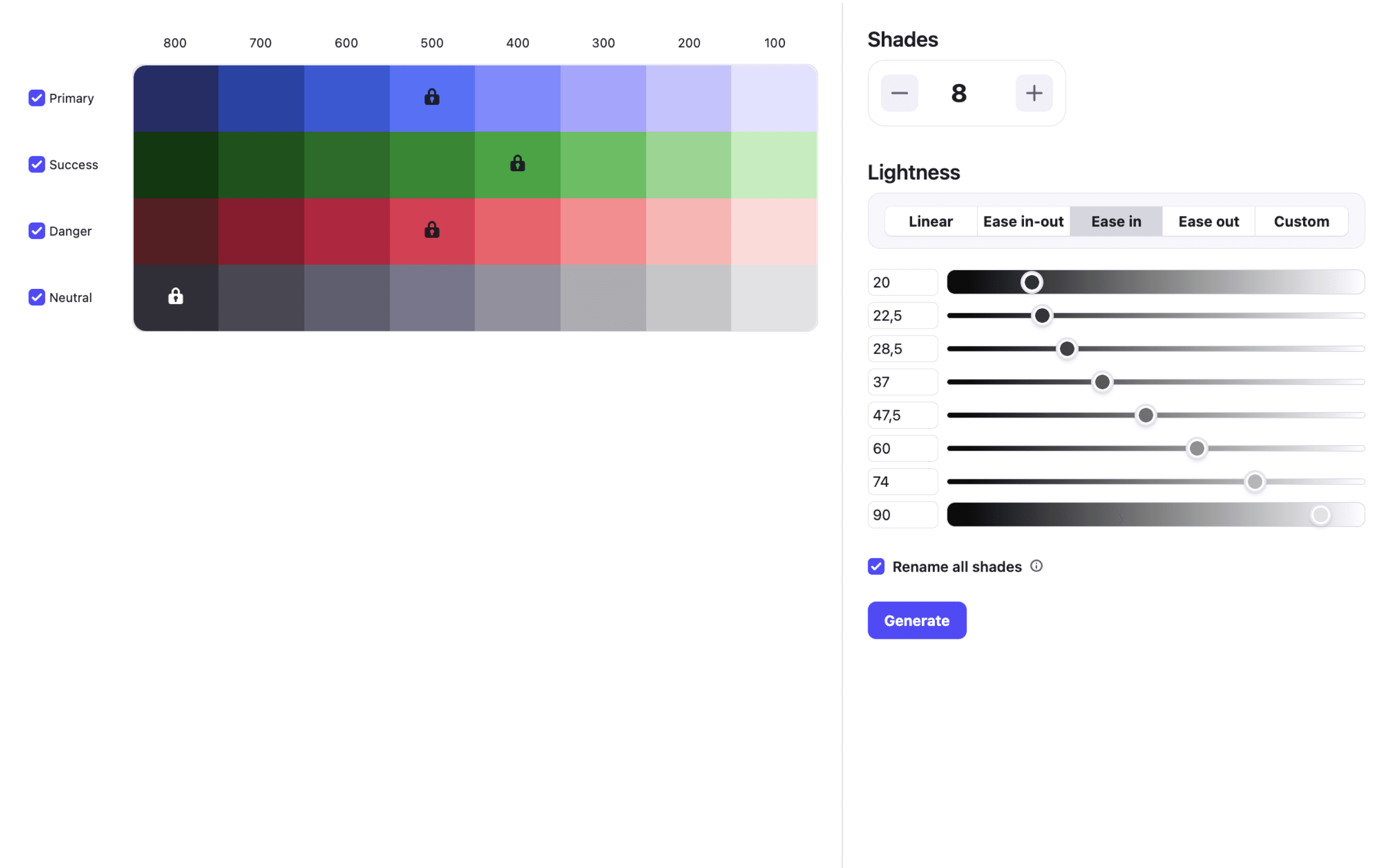 Shade generator