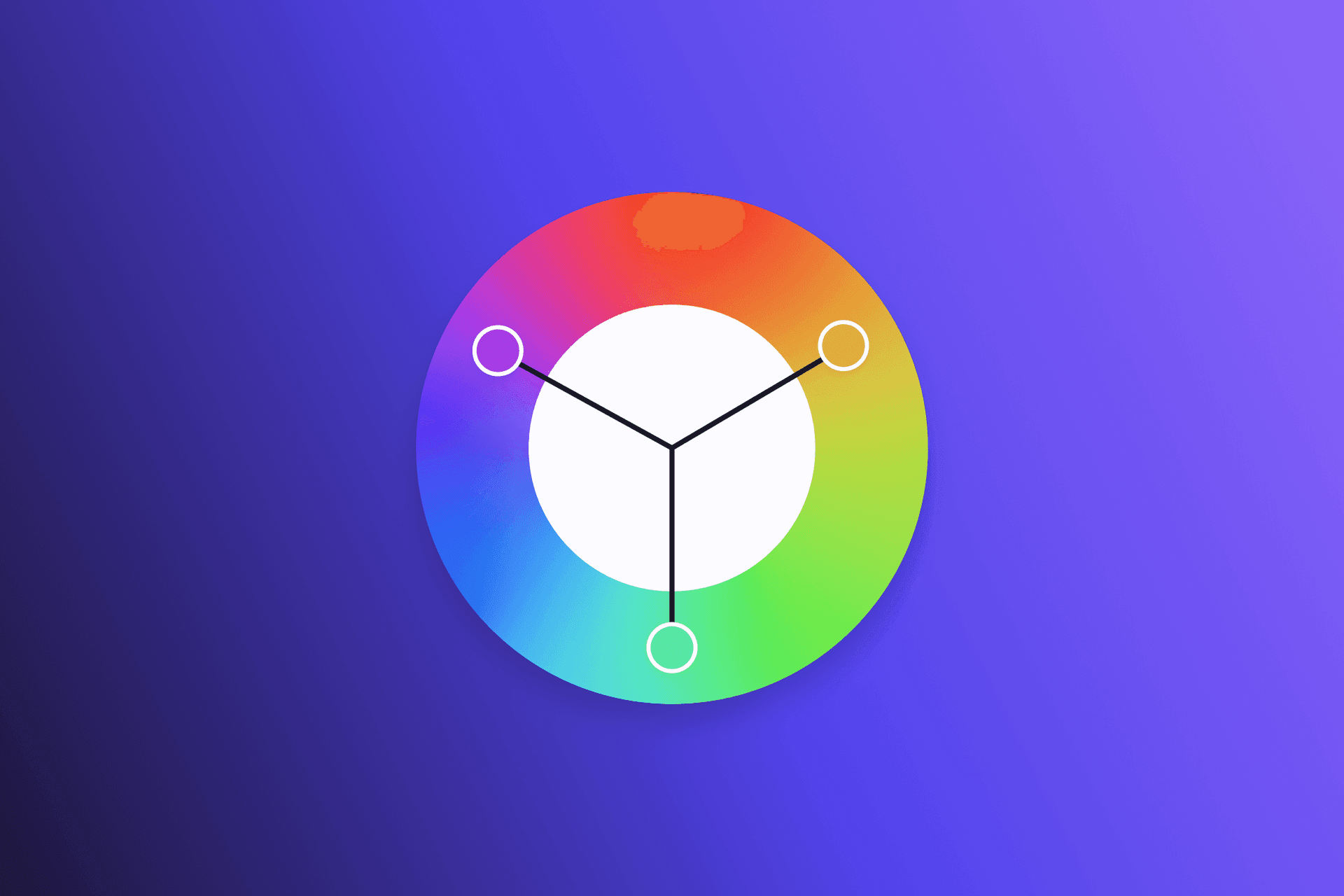 Color wheel with triadic color scheme