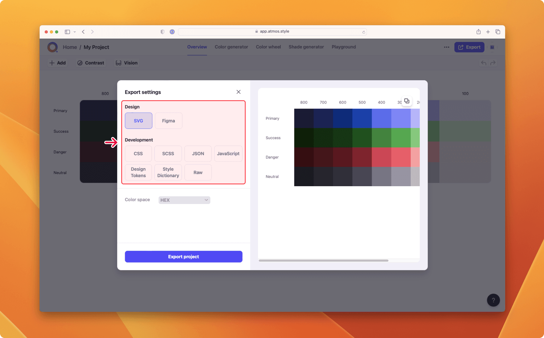 Atmos project exported in SVG