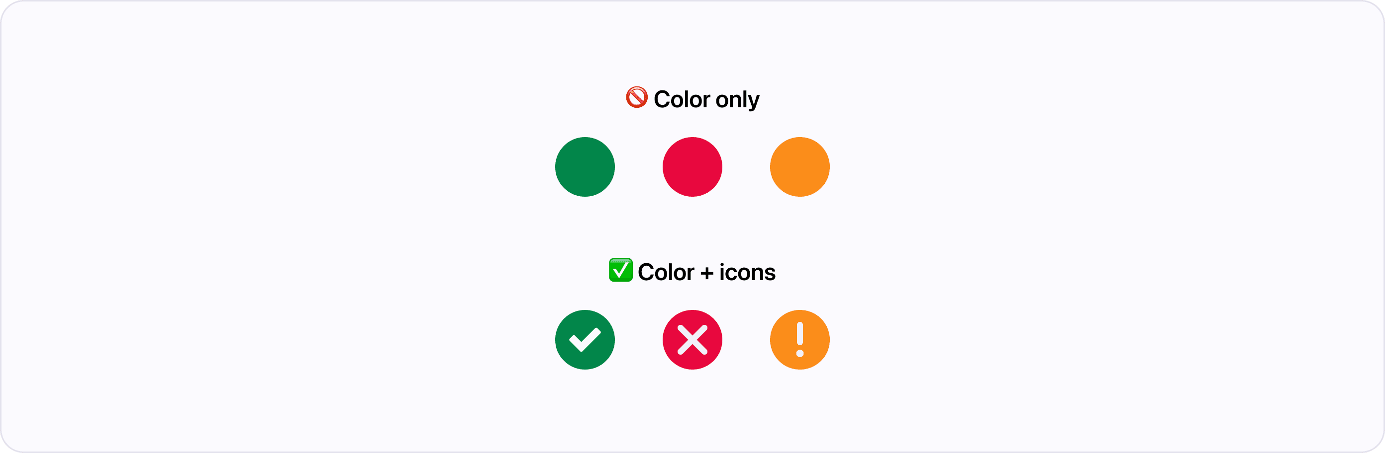 Avoid Using Color as the Only Means of Conveying Information