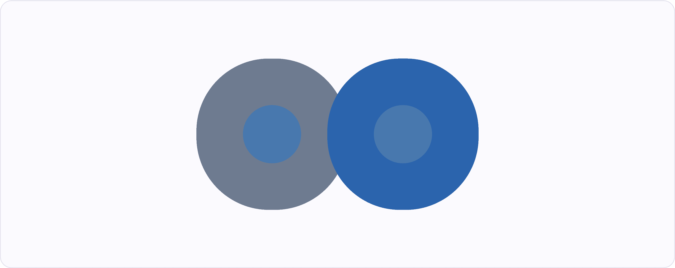 Two circles with differently saturated blue with a blue dot inside them. Showing how the percieved saturation of the dot changes.