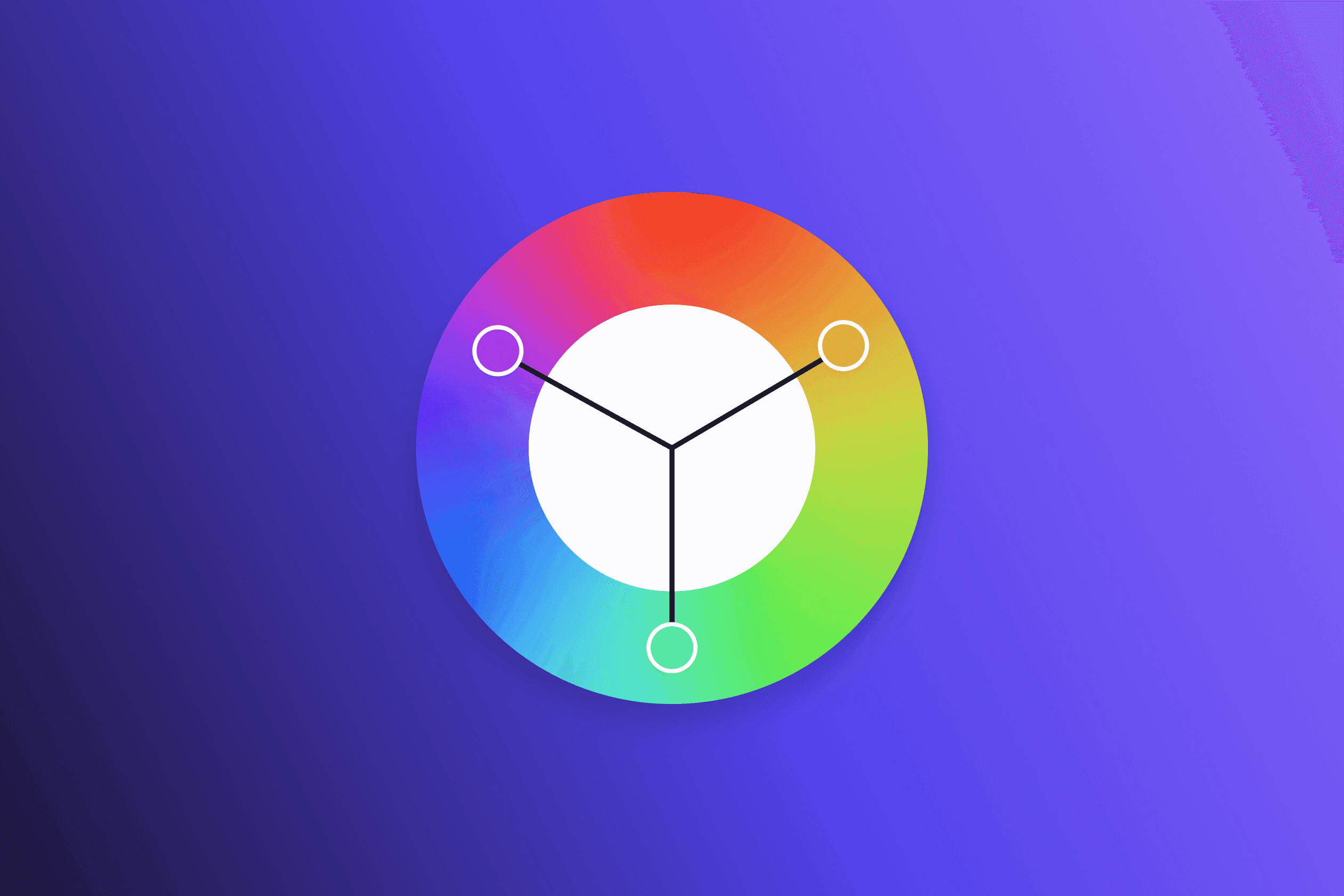 Color wheel with triadic color scheme