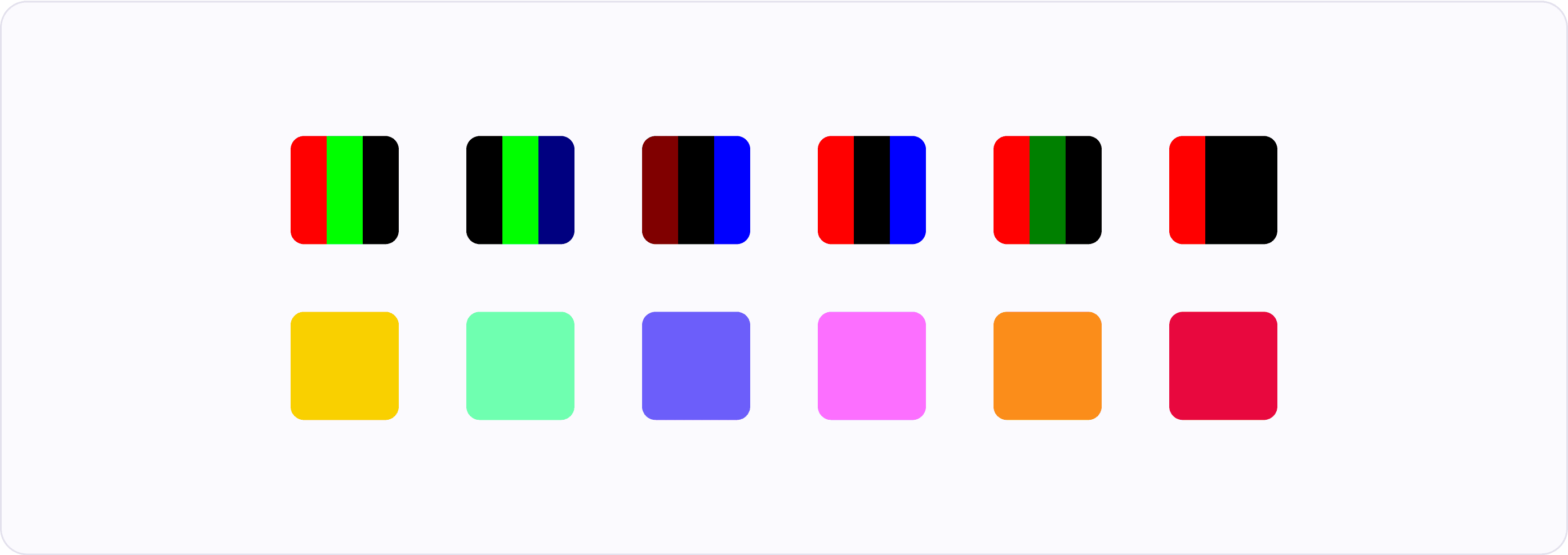 RGB pixels mix their channels to create different colors