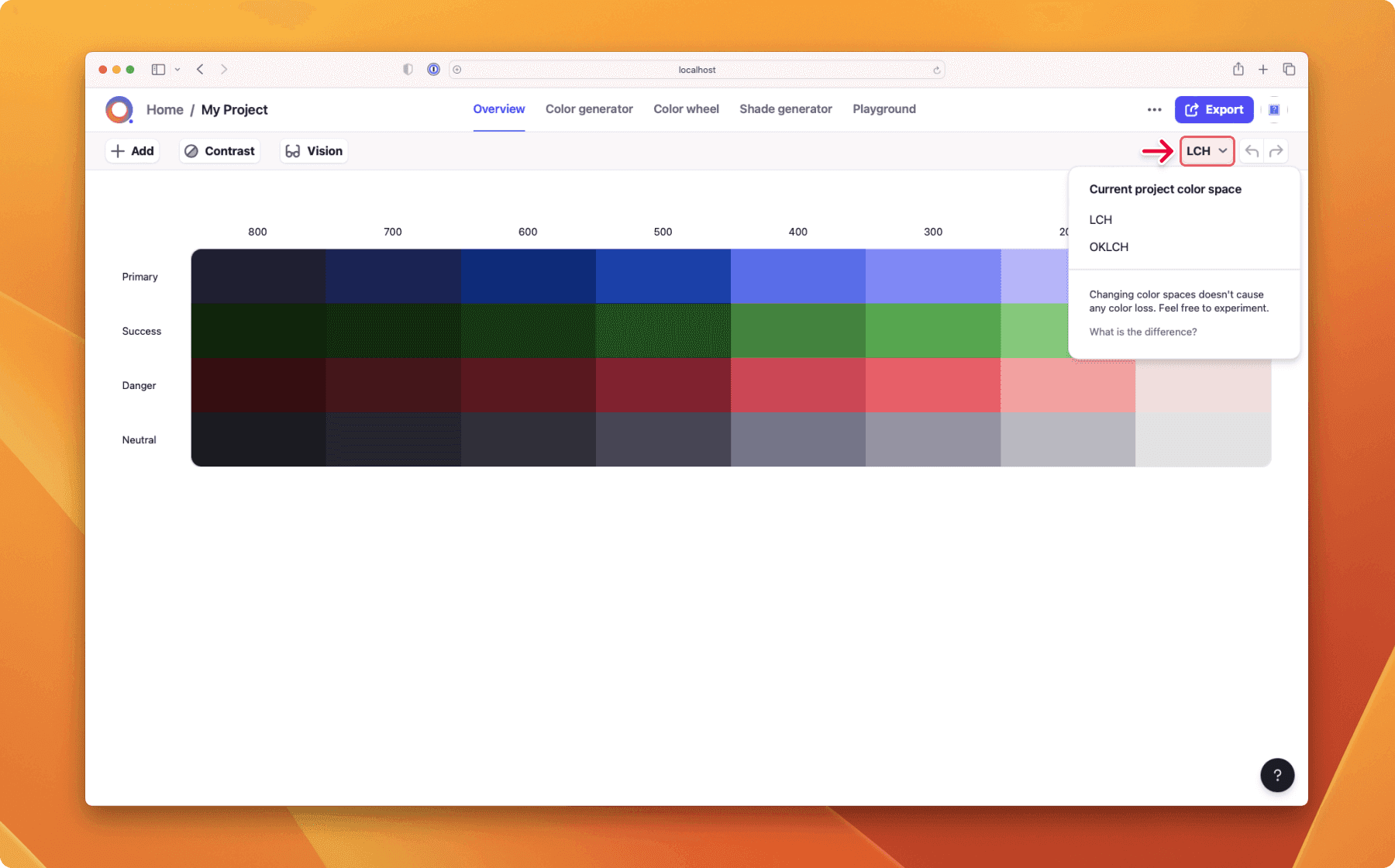 Changing color space in atmos