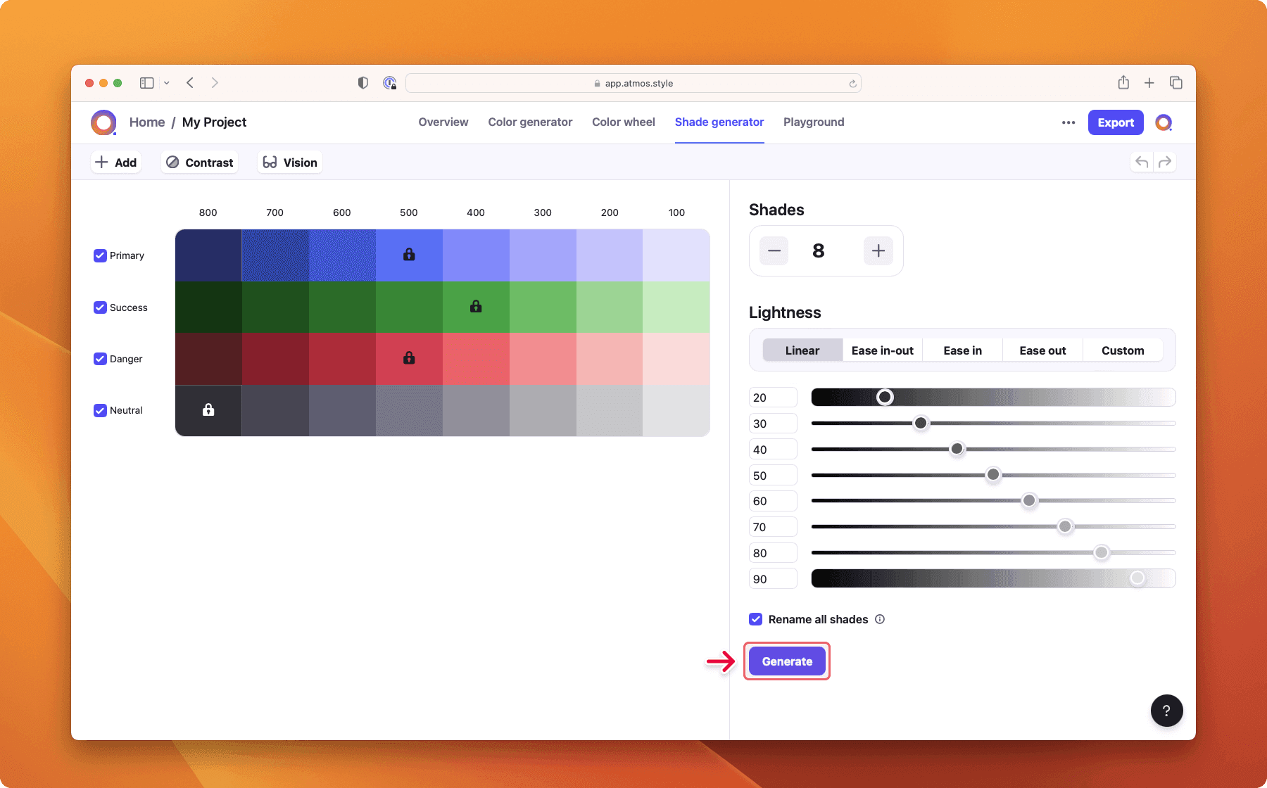 Atmos Shade generator - Generate