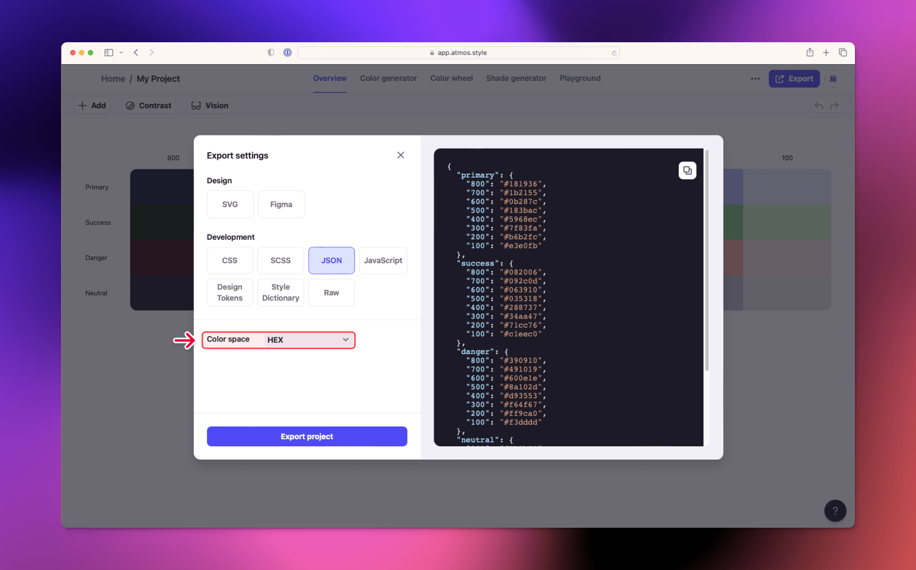 Atmos project exported as code