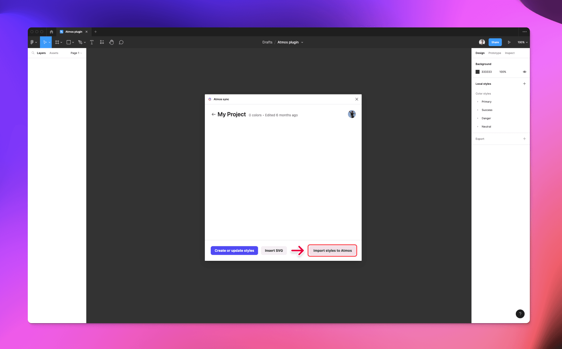 Atmos figma plugin import styles