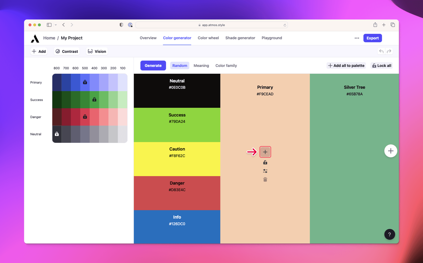 How to save a color in the color generator