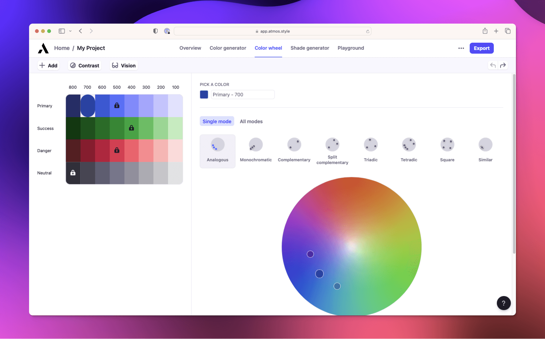 Atmos color wheel tool